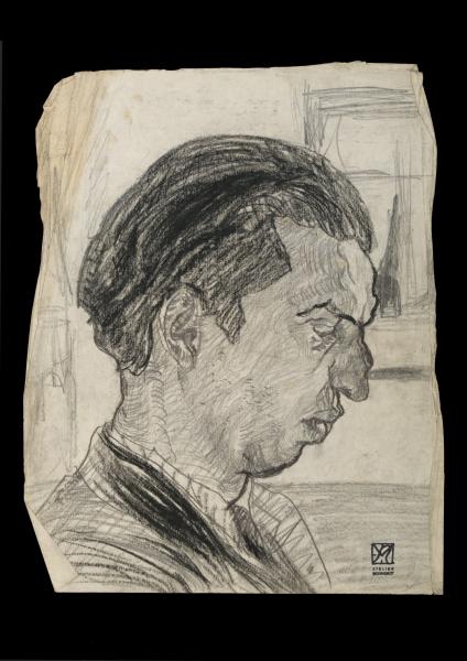 N°448. Yannis Pappas, 1932-1934. Fusain et crayon. H.271 ; L.217. Non signé. Cachet de l'atelier de l'artiste en bas à droite.   © DP 