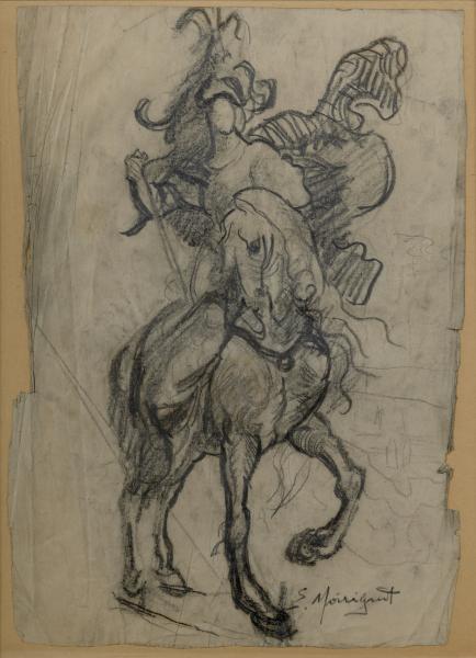 N°423. D'après Rubens, "le triomphe de Juliers" (au Louvre), 1932. Crayon gras. H.372 ; L.270. Signé E. Moirignot au crayon.   © DP 